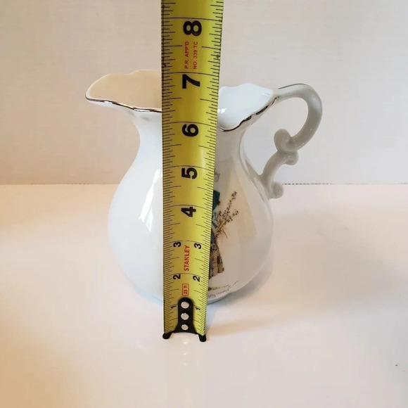 Vintage Holly Hobbie Silver Trimmed Porcelain Pitcher/Bowl/Bud Vase Set . - Picture 12 of 16